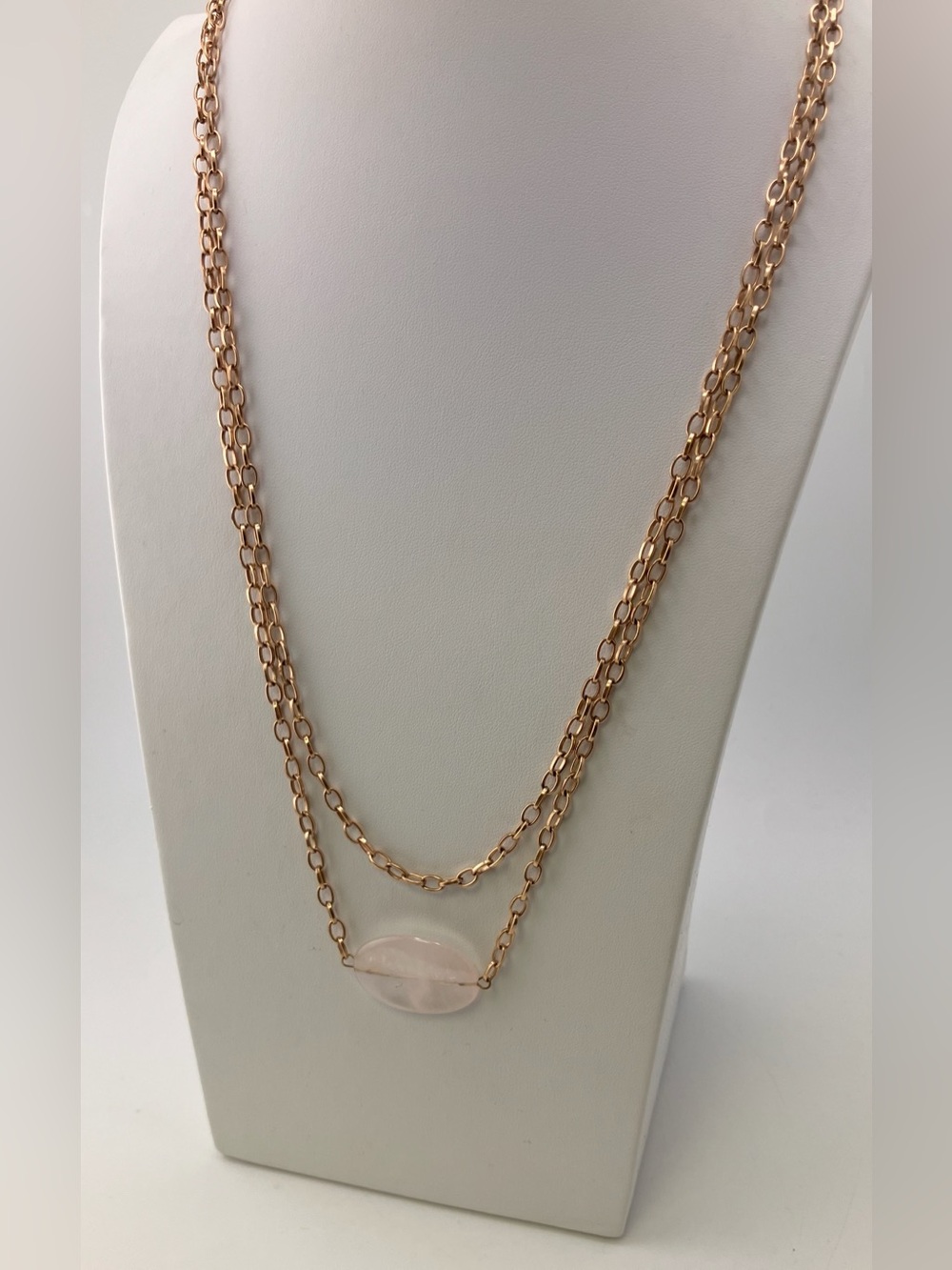 Katia Designs Gold Double-Layer Necklace Pink Stone/adjustable magnetic clasp